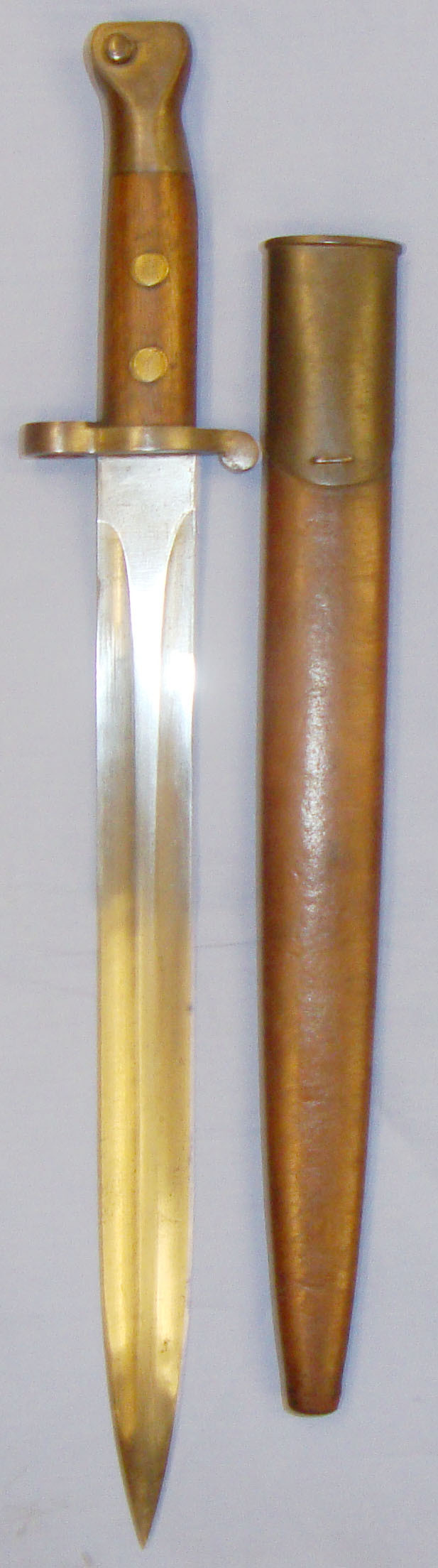  Excellent* British 1888 Mk I 2nd Type Unmarked ‘Trials’ Lee Metford Bayonet and Land Pattern Scabbard. Sn 20821:21. Bayonet