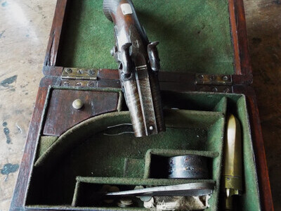 Collins of London Double barrel pocket pistol .42 Cal Muzzleloader Muzzleloader