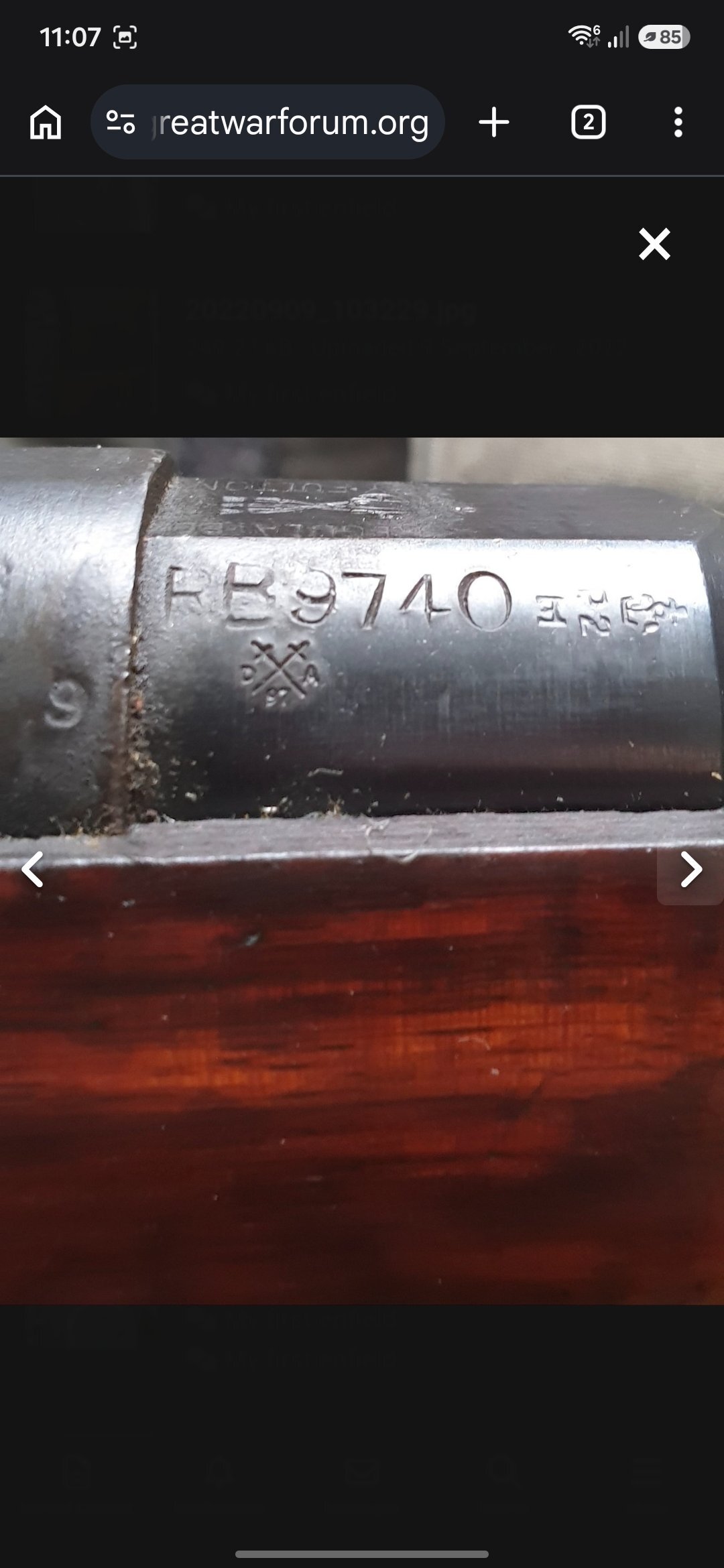 Enfield 1997 certificate  Bolt Action .303 Rifle - {CATEGORY} in 
