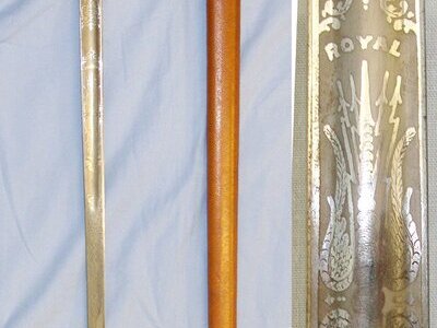 ATTRIBUTED** WWI British George V Royal Engineers Officer’s 1897 Pattern with Etched Blade Inscribed ‘HCW N Coy CLPR Aug 1914 to June 1917’ Blade No. 02551 Field Service Scabbard & Frog. Sn 19845. Sword