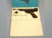 Boxed**Mint, Post 1950's West German Gerstenberger & Eberwein, EM-GE Model LP3a, .177 Calibre 'Break Action' Air Pistol With Cocking Aid & Cleaning Brush. Sn 23692:2 air pistol .177