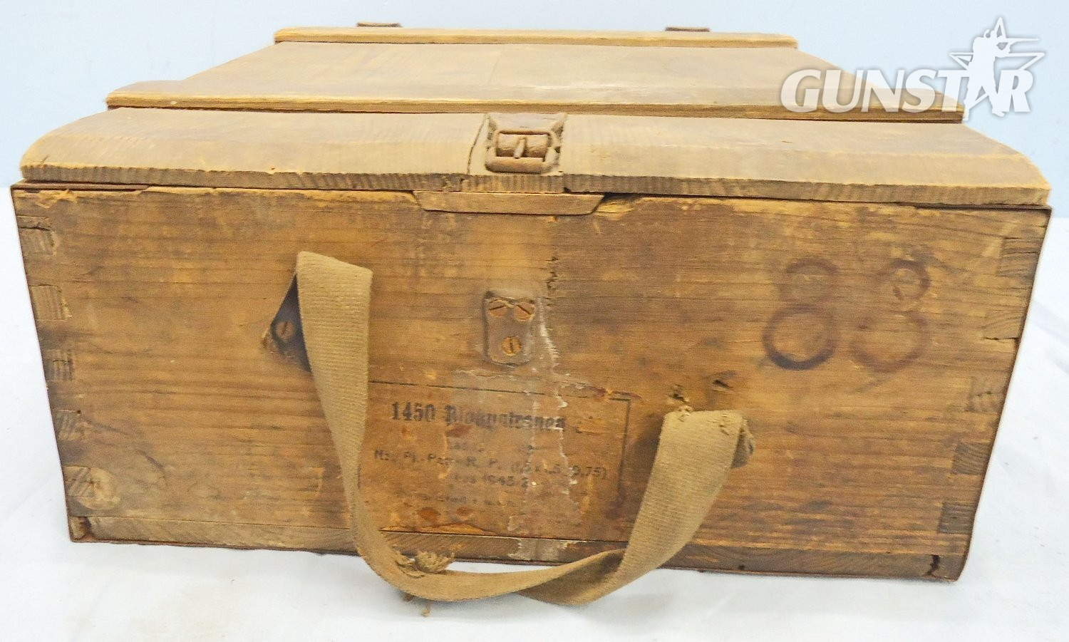 {CATEGORY} - WW2, German, 1943 Dated, Wooden Patronenkasten 88 (Ammunition Box), K98, Mg34/42 . - O 2109 WW2, German, 1943 Dated, Wooden Patronenkasten 88 (Ammunition Box), K98, Mg34/42 . - O 2109  Other Ammunition in 