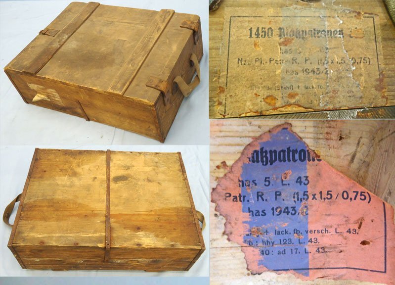  WW2, German, 1943 Dated, Wooden Patronenkasten 88 (Ammunition Box), K98, Mg34/42 . - O 2109 WW2, German, 1943 Dated, Wooden Patronenkasten 88 (Ammunition Box), K98, Mg34/42 . - O 2109  Other Ammunition