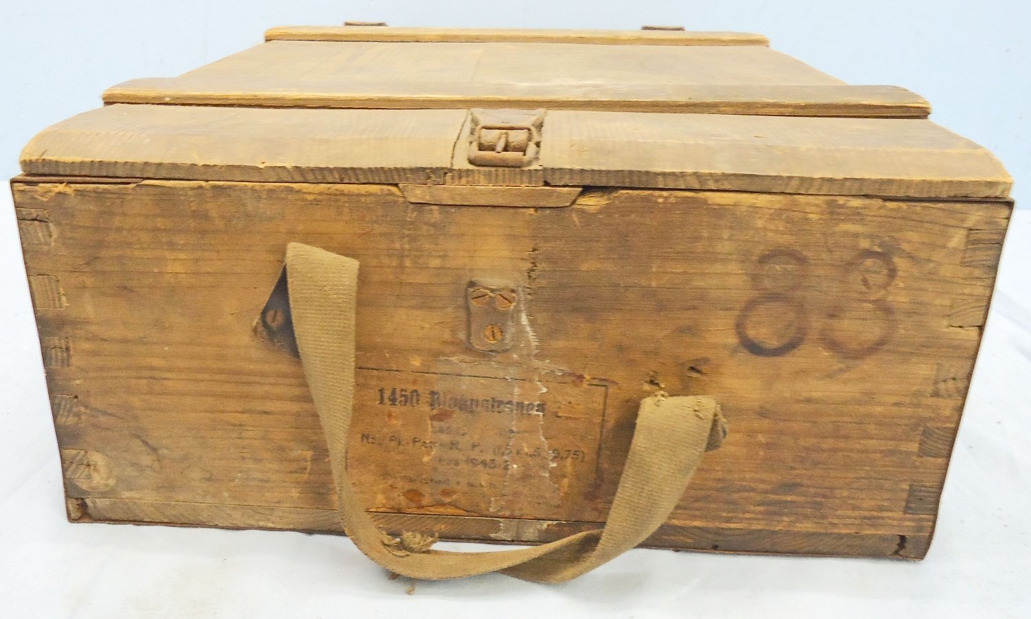 {CATEGORY} - WW2, German, 1943 Dated, Wooden Patronenkasten 88 (Ammunition Box), K98, Mg34/42 . - O 2109 WW2, German, 1943 Dated, Wooden Patronenkasten 88 (Ammunition Box), K98, Mg34/42 . - O 2109  Other Ammunition in 