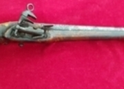 Ref 8525. A rare Caucasian or Russian Cossack Miquelet Pistol, the stock inlaid with bone decoration.   Muzzle loader