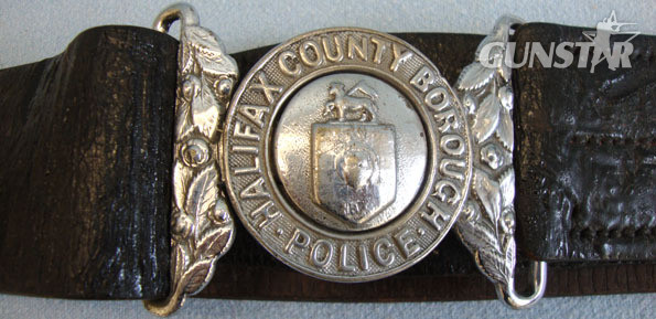 Victorian Period County Borough Police Uniform Leather Waist Belt, Buckle and Cl Halifax County Borough Police Uniform Leather Waist Belt, Buckle and Clasp.  Clothing