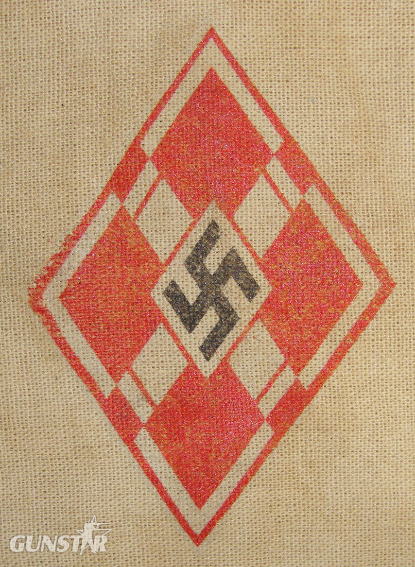 WW2 Era Nazi HitlerJugend Hitler Youth (HJ) Ink Printed Emblem Armband. Sn 20751:1  Clothing