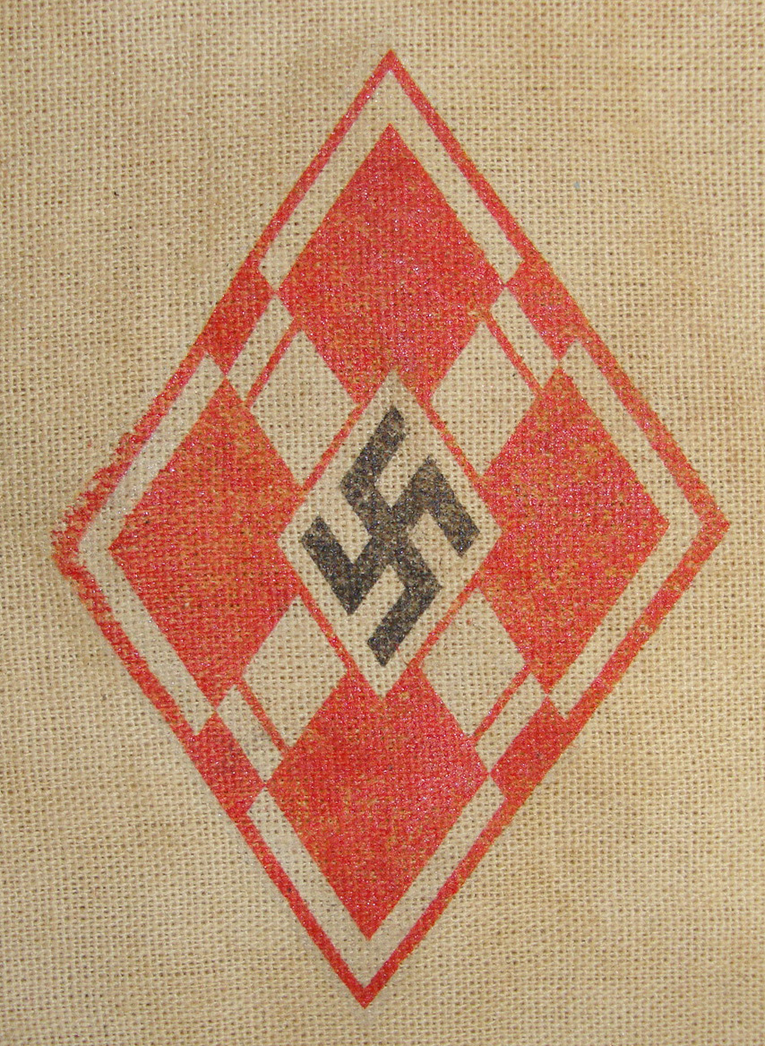 WW2 Era Nazi HitlerJugend Hitler Youth (HJ) Ink Printed Emblem Armband. Sn 20751:1  Clothing