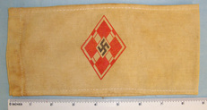 WW2 Era Nazi HitlerJugend Hitler Youth (HJ) Ink Printed Emblem Armband. Sn 20751:1  Clothing