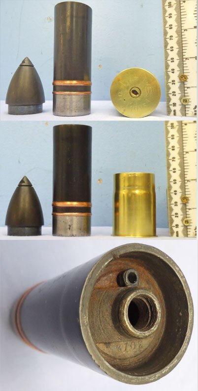 INERT DEACTIVATED. WW1 Austrian, 1916 Dated, George Roth 37MM Trench Gun (3.7 cm Infanteriegeschütz M.15) (37x57R) High Explosive Bouncing Round. Sn - 21435 INERT DEACTIVATED. WW1 Austrian, 1916 Dated, George Roth 37MM Trench Gun (3.7 cm Infanteriegeschütz M.15) (37x57R) High Explosive Bouncing Round. Sn - 21435  Other Ammunition