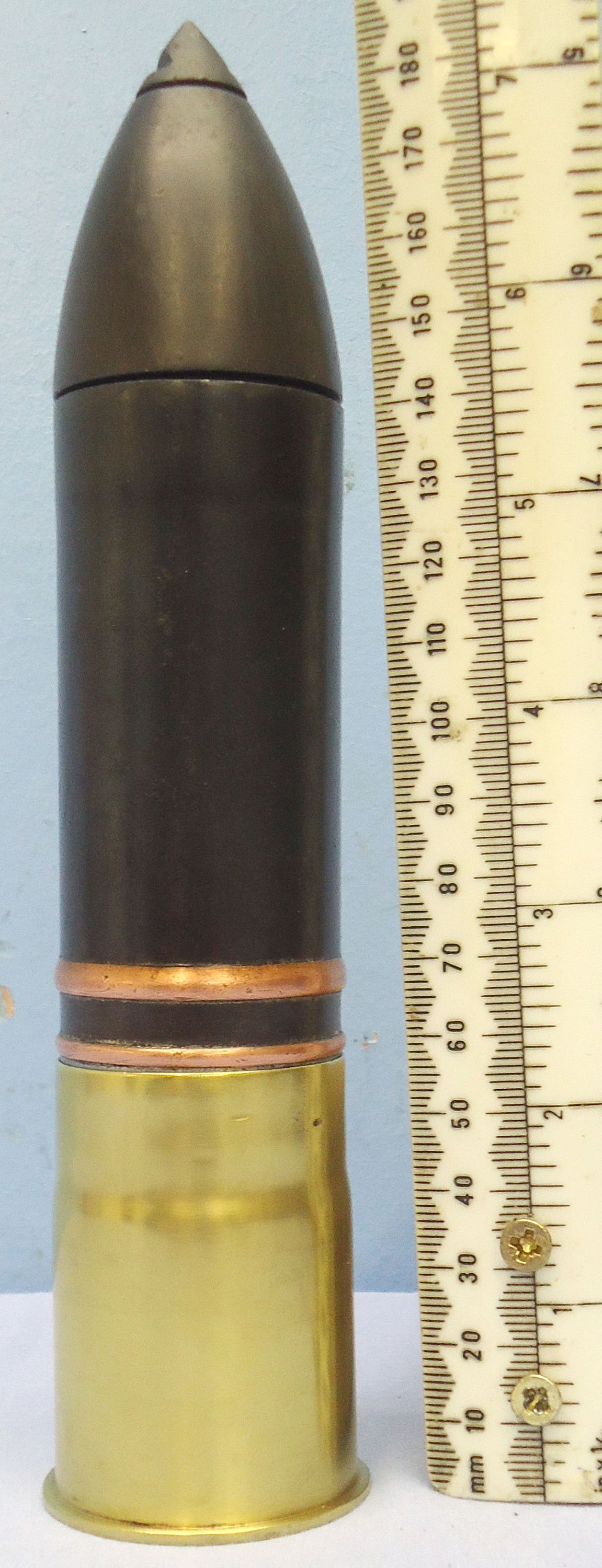 INERT DEACTIVATED. WW1 Austrian, 1916 Dated, George Roth 37MM Trench Gun (3.7 cm Infanteriegeschütz M.15) (37x57R) High Explosive Bouncing Round. Sn - 21435 INERT DEACTIVATED. WW1 Austrian, 1916 Dated, George Roth 37MM Trench Gun (3.7 cm Infanteriegeschütz M.15) (37x57R) High Explosive Bouncing Round. Sn - 21435  Other Ammunition - {CATEGORY} in 