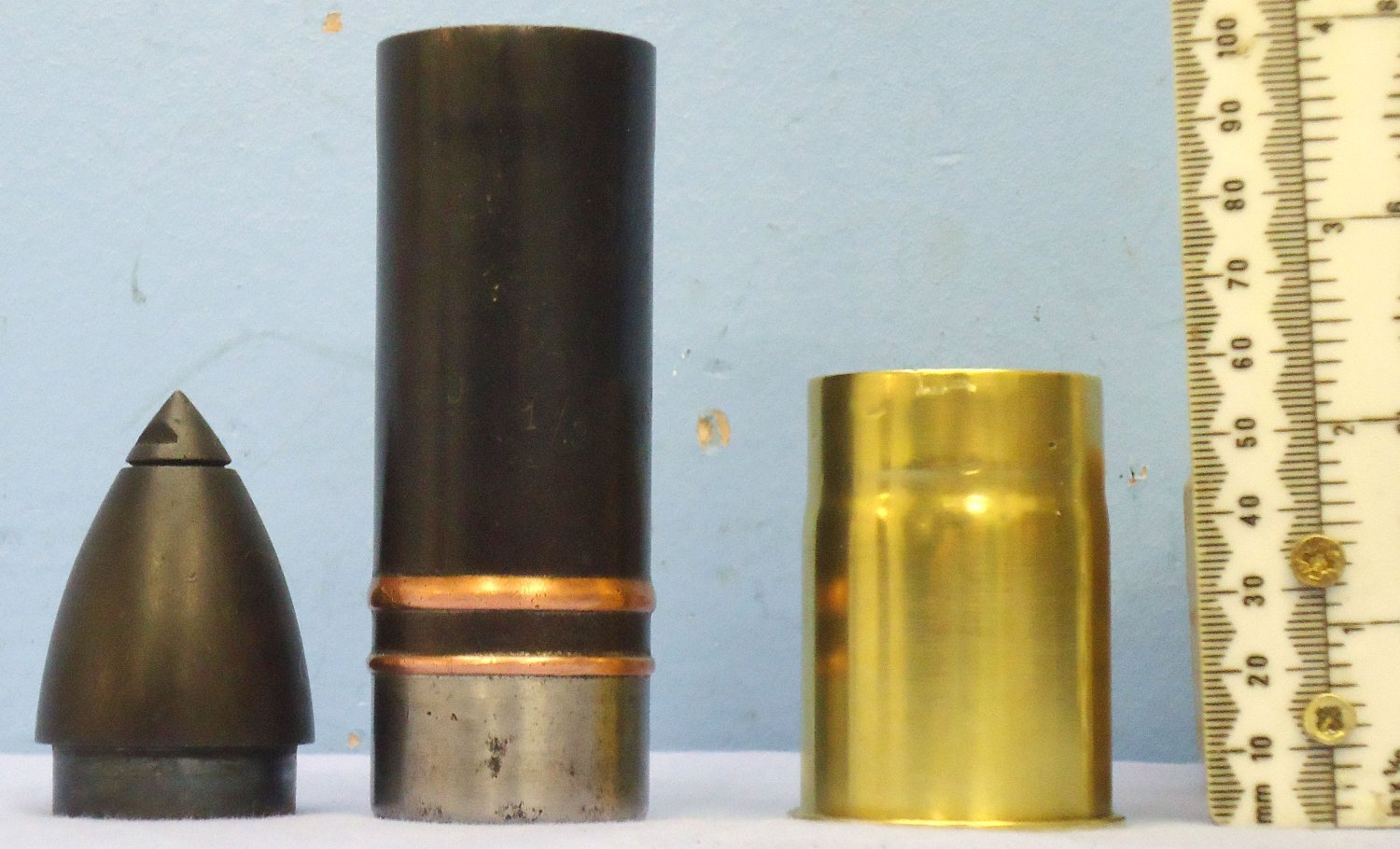 INERT DEACTIVATED. WW1 Austrian, 1916 Dated, George Roth 37MM Trench Gun (3.7 cm Infanteriegeschütz M.15) (37x57R) High Explosive Bouncing Round. Sn - 21435 INERT DEACTIVATED. WW1 Austrian, 1916 Dated, George Roth 37MM Trench Gun (3.7 cm Infanteriegeschütz M.15) (37x57R) High Explosive Bouncing Round. Sn - 21435  Other Ammunition 