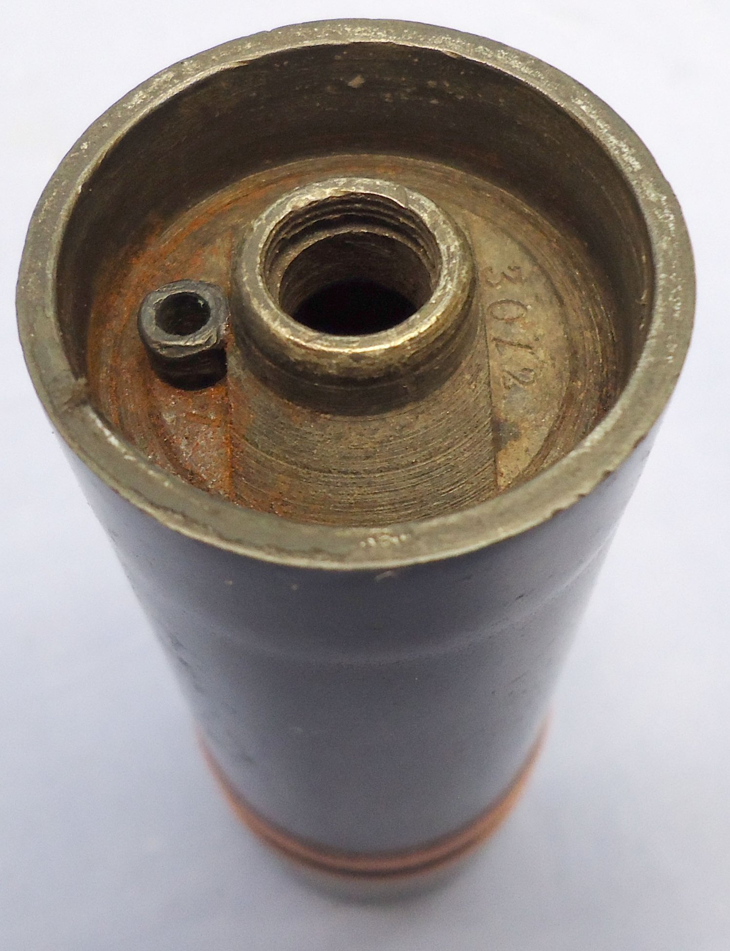{CATEGORY} - INERT DEACTIVATED. WW1 Austrian, 1916 Dated, George Roth 37MM Trench Gun (3.7 cm Infanteriegeschütz M.15) (37x57R) High Explosive Bouncing Round. Sn - 21435 INERT DEACTIVATED. WW1 Austrian, 1916 Dated, George Roth 37MM Trench Gun (3.7 cm Infanteriegeschütz M.15) (37x57R) High Explosive Bouncing Round. Sn - 21435  Other Ammunition in 