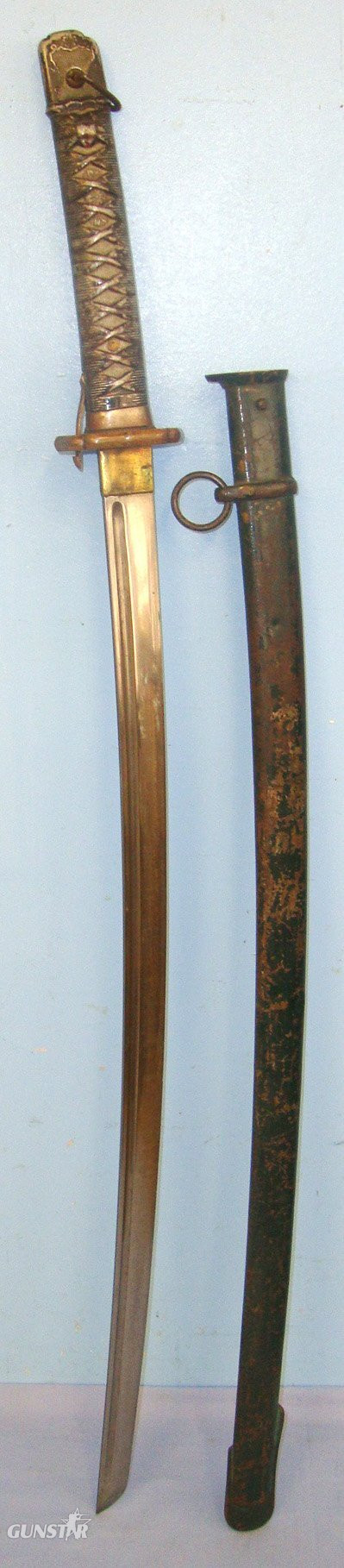  MATCHING NUMBERS, BLADE NUMBERED ON SIDE**Original, WW2 Japanese NCO\'s Type 95 Katana With ‘The Lijima Swords Factory’ & Kokura Arsenal Marks & Scabbard. Sn 21886 Sword