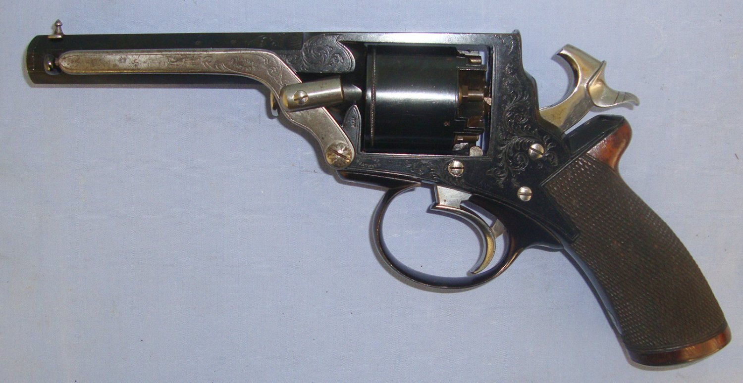  SUPERB**ALL ORIGINAL**C1865 Victorian Griffiths & Worsley Manchester Tranter\'s Patent, Double Action 80 Bore 5 Shot Percussion Revolver. Sn 22718 Percussion Revolver. Sn 22718 None Revolver