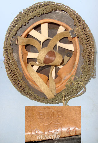 BMB British 3rd Pattern Camouflaged Paratroopers Jump Helmet By BMB With Camo Nettin Clothing