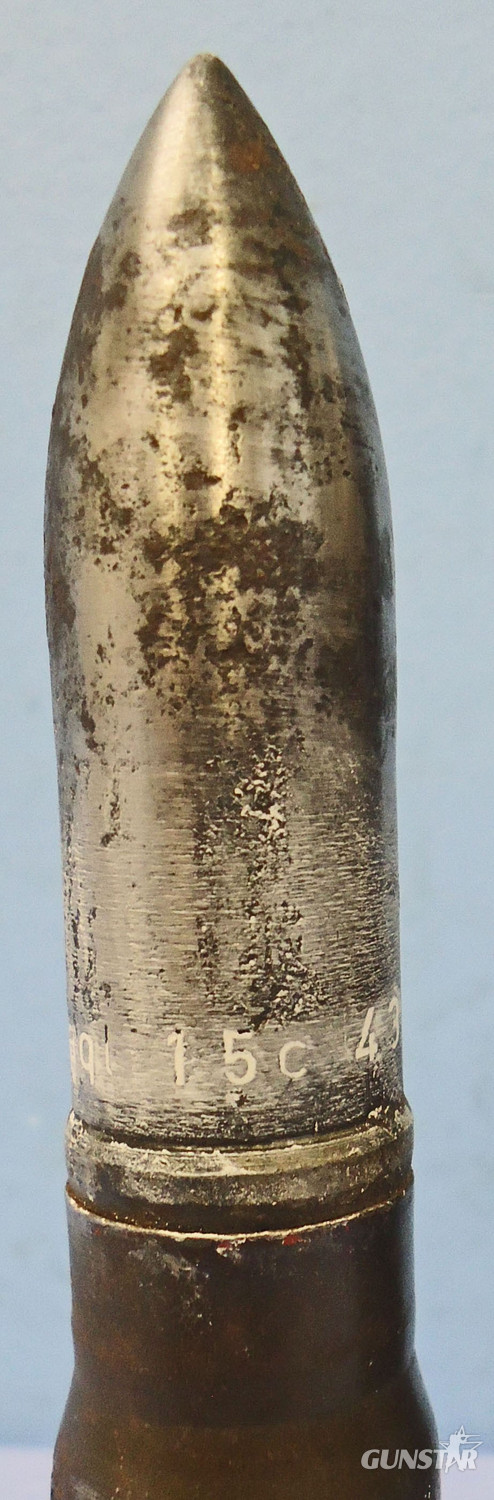  INERT DEACTIVATED. WW2, 1943 dated German 20 mm MK151/20 (20x82) Armour Piercing (AP) Cannon Round. O 1928 INERT DEACTIVATED. WW2, 1943 dated German 20 mm MK151/20 (20x82) Armour Piercing (AP) Cannon Round. O 1928  Other Ammunition