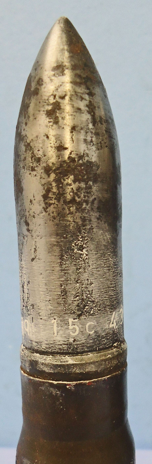  INERT DEACTIVATED. WW2, 1943 dated German 20 mm MK151/20 (20x82) Armour Piercing (AP) Cannon Round. O 1928 INERT DEACTIVATED. WW2, 1943 dated German 20 mm MK151/20 (20x82) Armour Piercing (AP) Cannon Round. O 1928  Other Ammunition