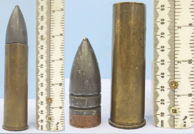  DEACTIVATED INERT. British, Unfired, 1 Inch Aiming Tube Round. - O 2251 DEACTIVATED INERT. British, Unfired, 1 Inch Aiming Tube Round. - O 2251  Other Ammunition