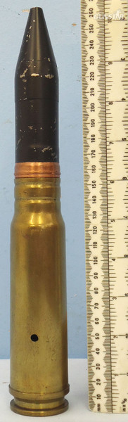  INERT DEACTIVATED. Unfired Russian NR 30 (37x155) Drill Aircraft Cannon Round. - O 1712 INERT DEACTIVATED. Unfired Russian NR 30 (37x155) Drill Aircraft Cannon Round. - O 1712  Other Ammunition