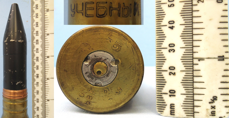 INERT DEACTIVATED. Unfired Russian NR 30 (37x155) Drill Aircraft Cannon Round. - O 1712 INERT DEACTIVATED. Unfired Russian NR 30 (37x155) Drill Aircraft Cannon Round. - O 1712  Other Ammunition