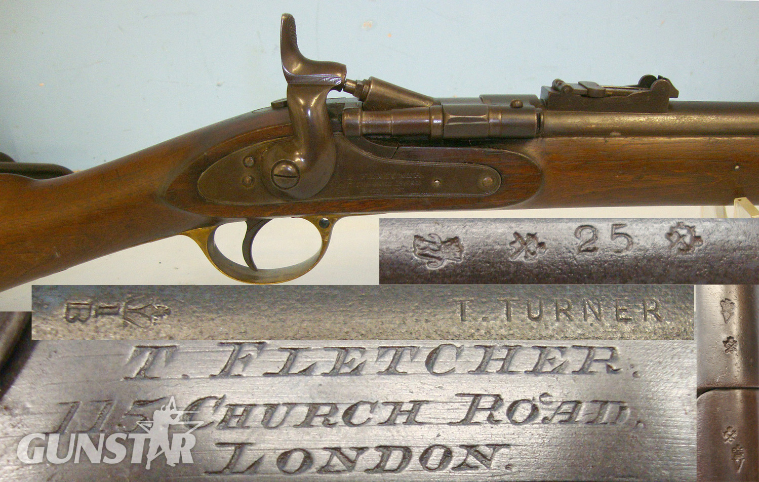 T. Turner & Sons MK III .577 Obsolete Calibre 3 Band Rifle Retailed By T. Fletcher London. Sn 20861 Single Shot .577 Rifle
