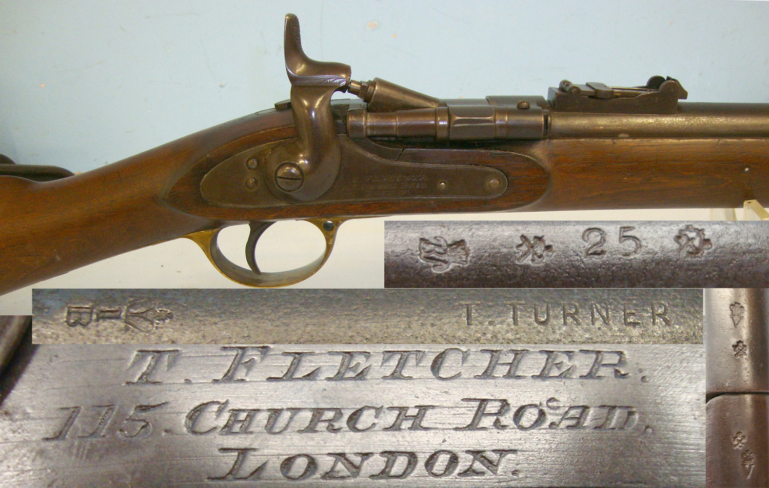 T. Turner & Sons MK III .577 Obsolete Calibre 3 Band Rifle Retailed By T. Fletcher London. Sn 20861 Single Shot .577 Rifle