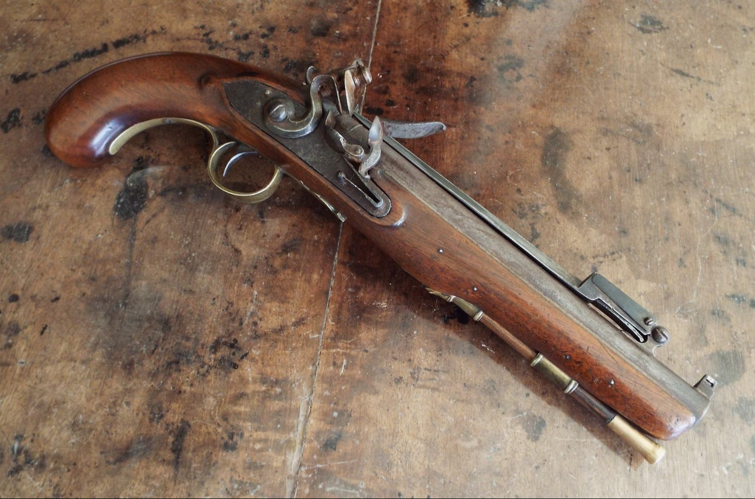 {CATEGORY} - British Flintlock Officers Bayonet Pistol .65 Cal Muzzleloader Muzzleloader