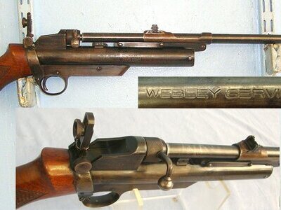 Early 1930’s Webley Service Mark II 3rd Series .177 Calibre Air Rifle. Sn 23543 air rifle .177