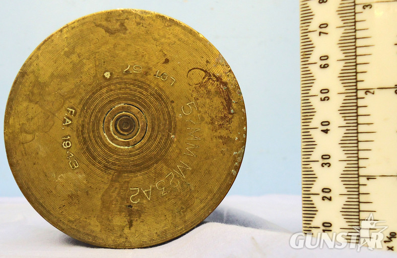 {CATEGORY} - INERT DEACTIVATED. American WW2, 1945 Dated Trench Art ‘Battle of the Ardennes’ 57mm (57x441R) Anti-Tank Gun Fired Cartridge Case. - O 1830 INERT DEACTIVATED. American WW2, 1945 Dated Trench Art ‘Battle of the Ardennes’ 57mm (57x441R) Anti-Tank Gun Fired Cartridge Case. - O 1830  Other Ammunition