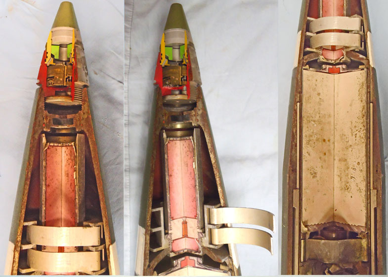 INERT DEACTIVATED. Rare, Unfired, 155MM NATO FH70 Quarter Sectioned Instruction Illumination Projectile. - O 1998 INERT DEACTIVATED. Rare, Unfired, 155MM NATO FH70 Quarter Sectioned Instruction Illumination Projectile. - O 1998  Other Ammunition