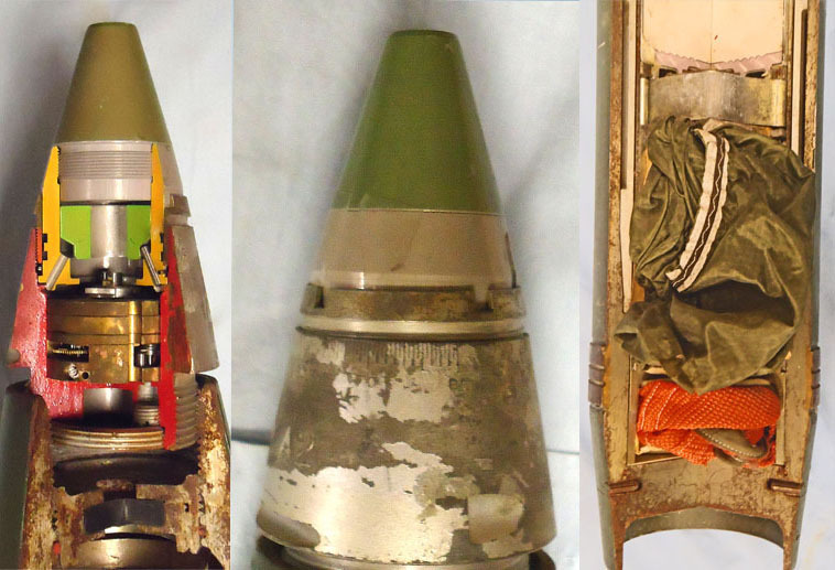  INERT DEACTIVATED. Rare, Unfired, 155MM NATO FH70 Quarter Sectioned Instruction Illumination Projectile. - O 1998 INERT DEACTIVATED. Rare, Unfired, 155MM NATO FH70 Quarter Sectioned Instruction Illumination Projectile. - O 1998  Other Ammunition