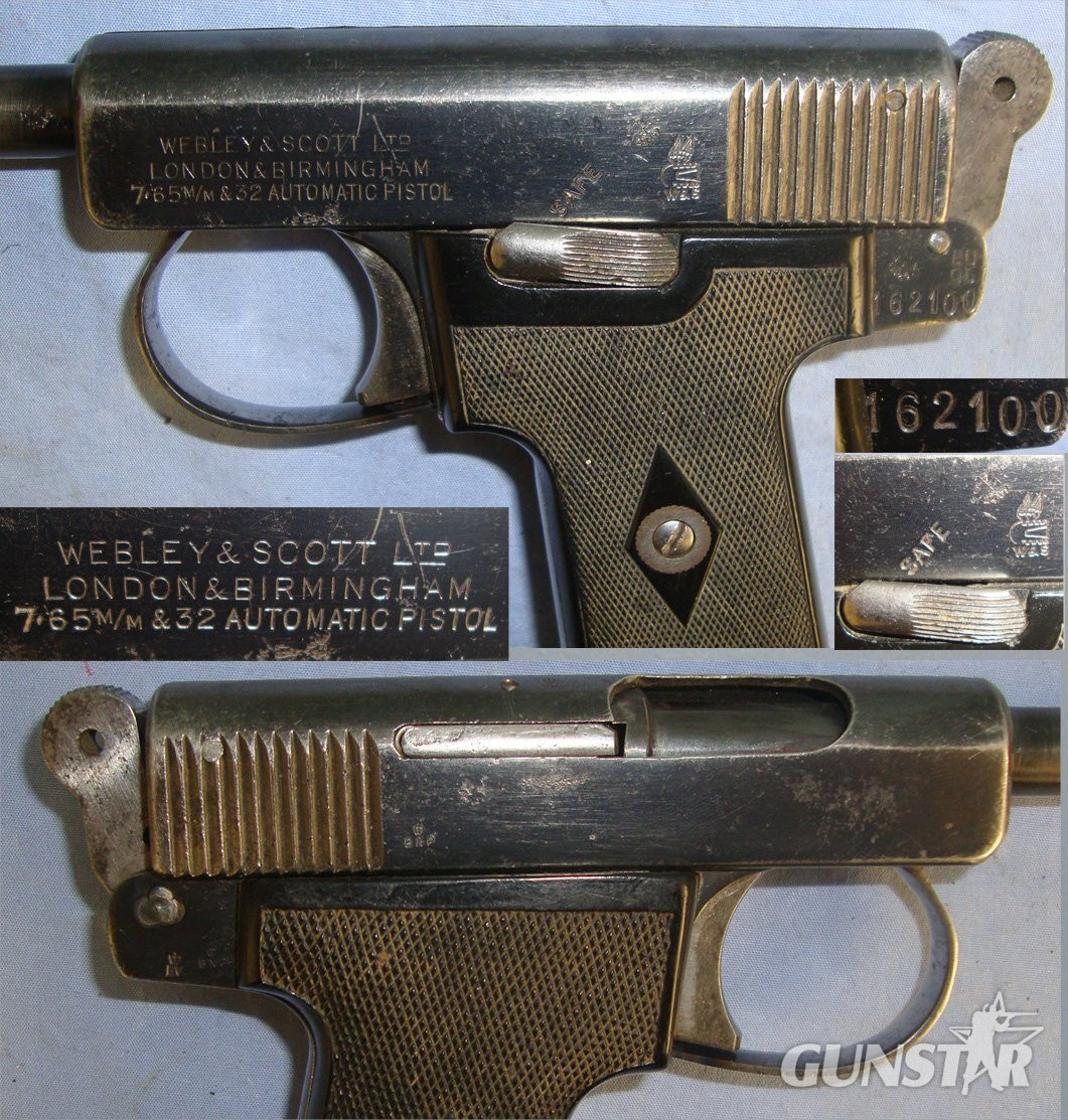 Webley & Scott Model 1908 .32 Calibre Semi Automatic Pistol**UK/EU 2024 DEACTIVATION CERTIFICATED**Sn 22098 None Semi Auto in 
