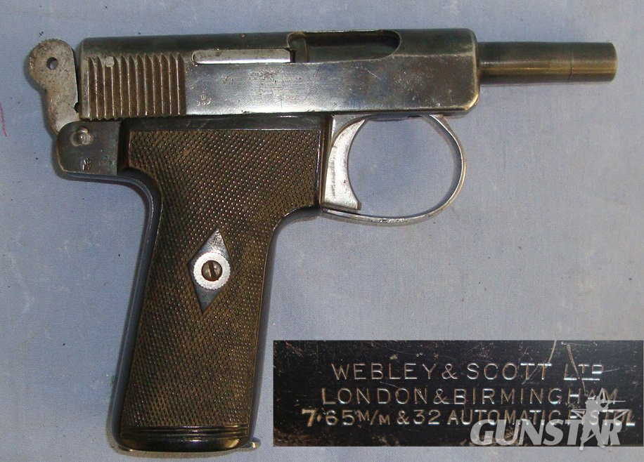 Webley & Scott Model 1908 .32 Calibre Semi Automatic Pistol**UK/EU 2024 DEACTIVATION CERTIFICATED**Sn 22098 None Semi Auto