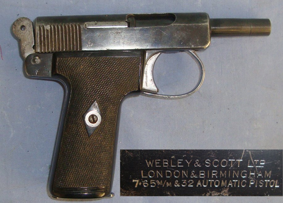 Webley & Scott Model 1908 .32 Calibre Semi Automatic Pistol**UK/EU 2024 DEACTIVATION CERTIFICATED**Sn 22098 None Semi Auto