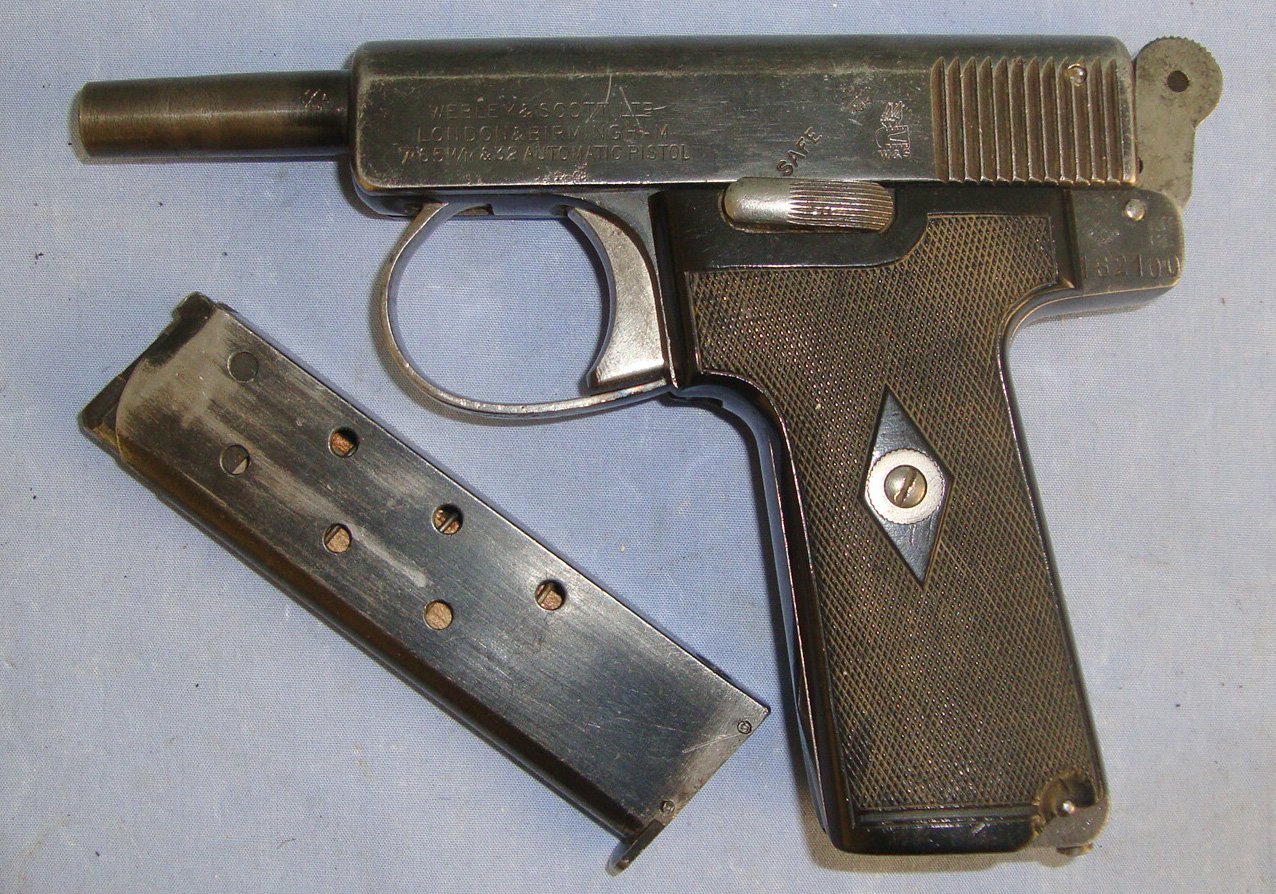  Webley & Scott Model 1908 .32 Calibre Semi Automatic Pistol**UK/EU 2024 DEACTIVATION CERTIFICATED**Sn 22098 None Semi Auto