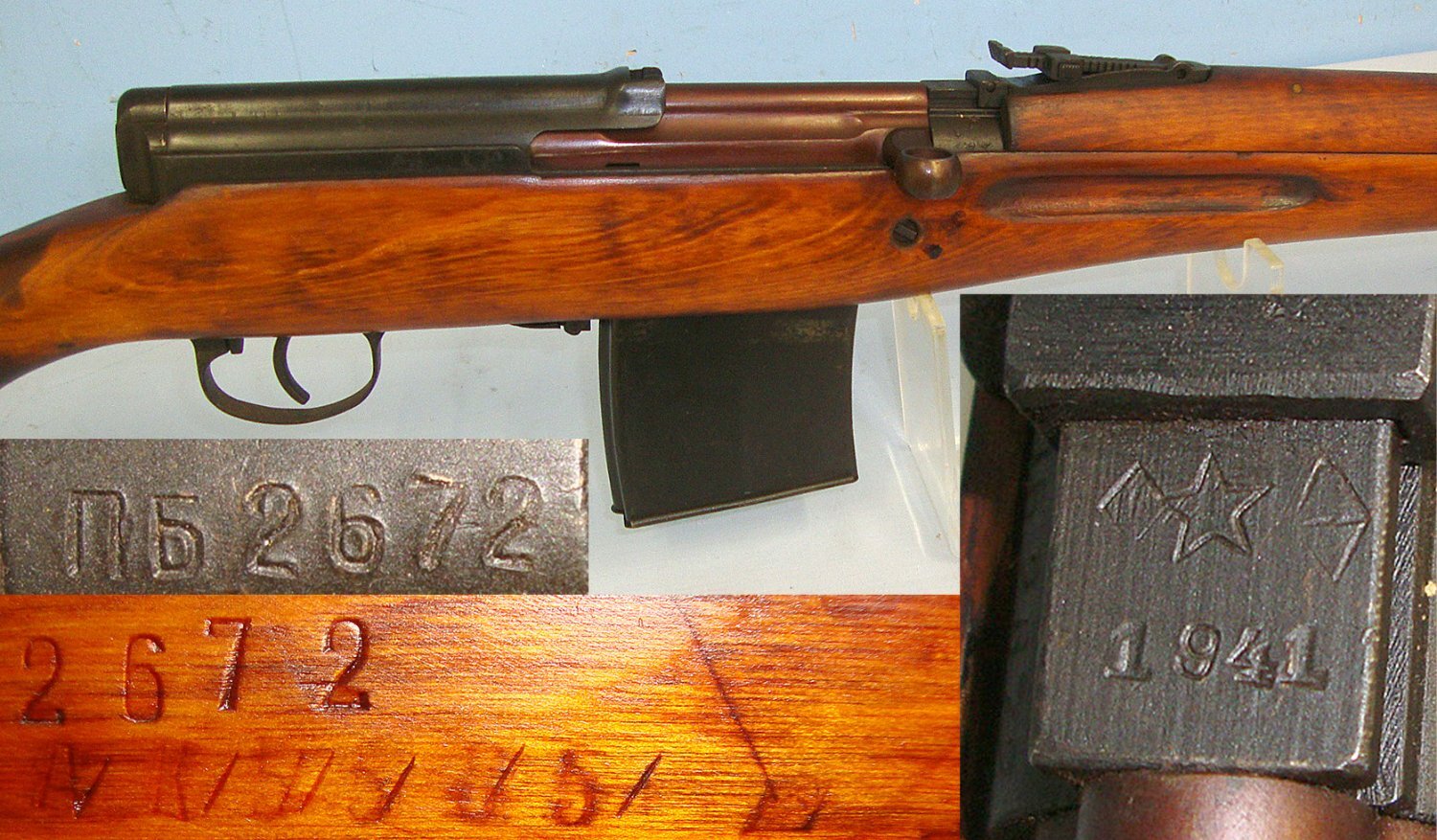 RARE**MATCING NUMBERS**WW2 1941 Russian Army Tula Arsenal 7.62 Calibre Sveta SVT-40 Semi Automatic  Service Rifle**UK 2009 DEACTIVATION MOVING PARTS**Sn 23231:9  Semi-Auto None Rifle