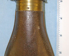 Syke\'s Patent Pear Shaped Iron Black Powder Flask With Graduated, Sprung Brass Nozzle Other Accessory