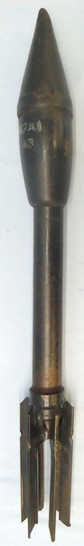 INERT DEACTIVATED. WW2, 1942 Dated 2.36” HEAT (High Explosive Anti-Tank) (Hollow INERT DEACTIVATED. WW2, 1942 Dated 2.36” HEAT (High Explosive Anti-Tank) (Hollow Antique & Militaria