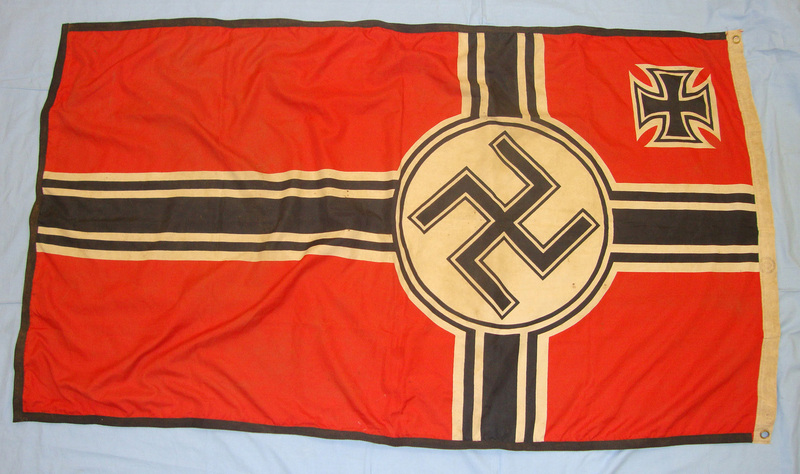  ORIGINAL & RARE Early WW2 1940 Dated Nazi German SS Form War Ensign Flag of Germany (1938-1945) With Original Ink Stamps. War Ensign Flag of Germany (1938-1945) With Original Ink Stamps. Antique & Militaria