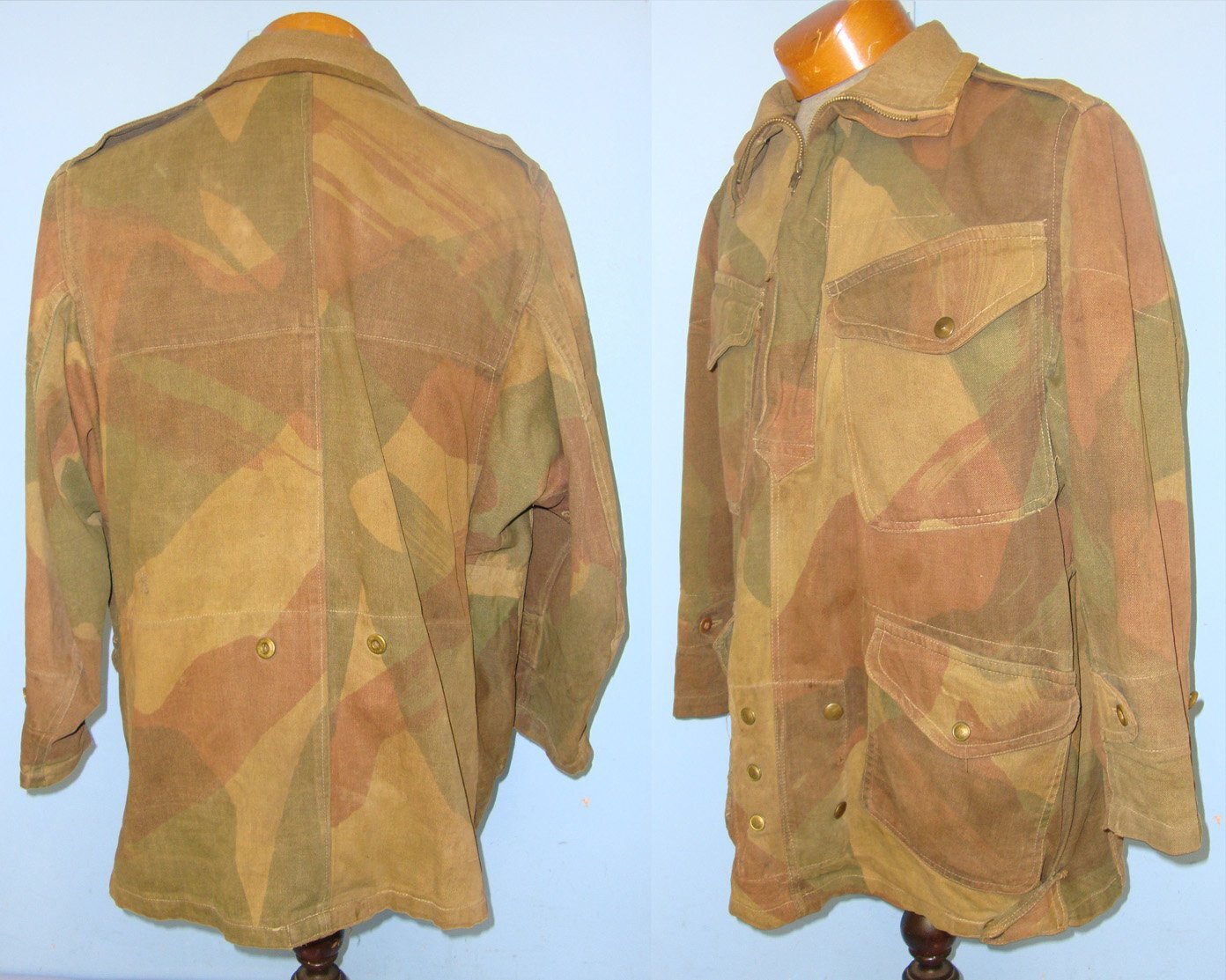  WW2 1945 British WD Airborne Paratrooper’s Camouflaged Denison Smock With Correct \'Half Zip\' Fastener By Silbertson & Sons Ltd Small Size 1. Sn 21665  Clothing
