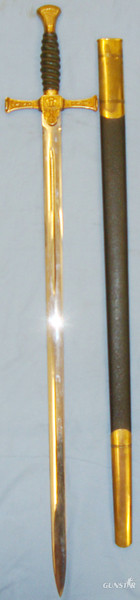  Wilkinson Commemorative Sword and Green Leather Scabbard Thought to be \'Twenty Fifth Anniversary of the Channel Islands Liberation\'. 19961. Sword