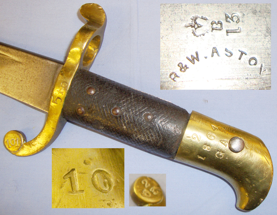 British Lancaster Sword Bayonet Post 1855 British Army Sappers, Miners & Engineers 1855 Pattern Lancaster Rifle Pipeback. 20821:22. Bayonet