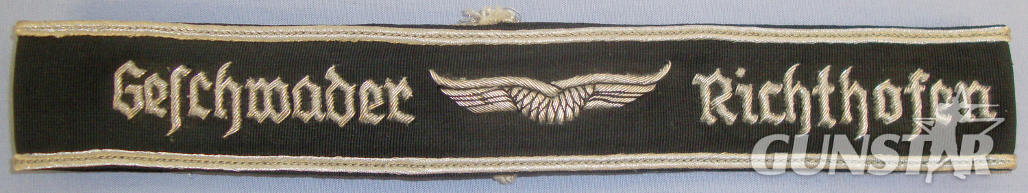 German Luftwaffe Geschwader Richthofen Cuff Title. N 133. German Luftwaffe Geschwader Richthofen Cuff Title. N 133. Antique & Militaria
