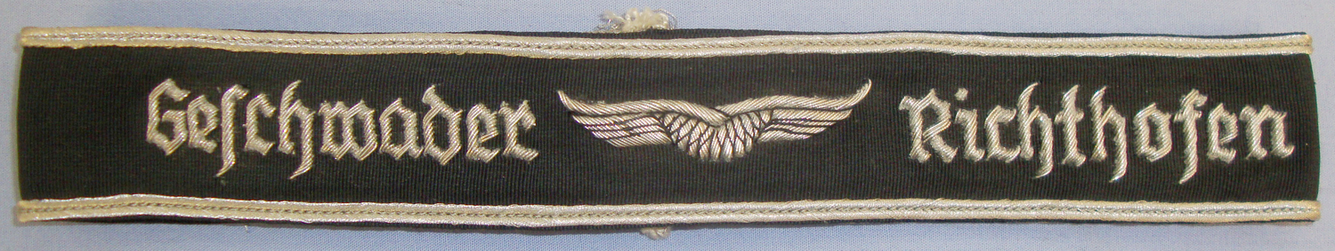 German Luftwaffe Geschwader Richthofen Cuff Title. N 133. German Luftwaffe Geschwader Richthofen Cuff Title. N 133. Antique & Militaria