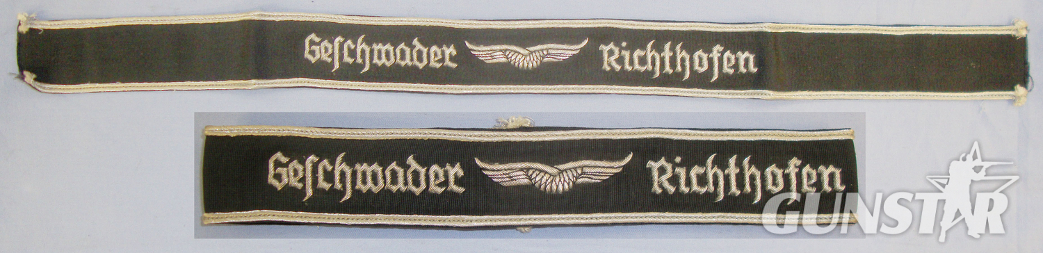 German Luftwaffe Geschwader Richthofen Cuff Title. N 133. German Luftwaffe Geschwader Richthofen Cuff Title. N 133. Antique & Militaria in 