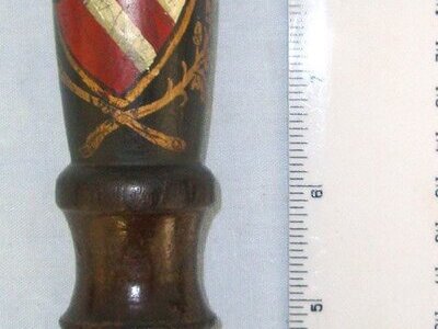 Victorian Era Manchester Police Queen’s Crown Hand Painted Decoration Ebonised Wood Police Truncheon With Collection Number Brass Tag 140 **FROM THE GEORGE RALPH LEYLAND COLLECTION OF TRUNCHEONS & TIPSTAFFS** Sn 22809  Antique & Militaria