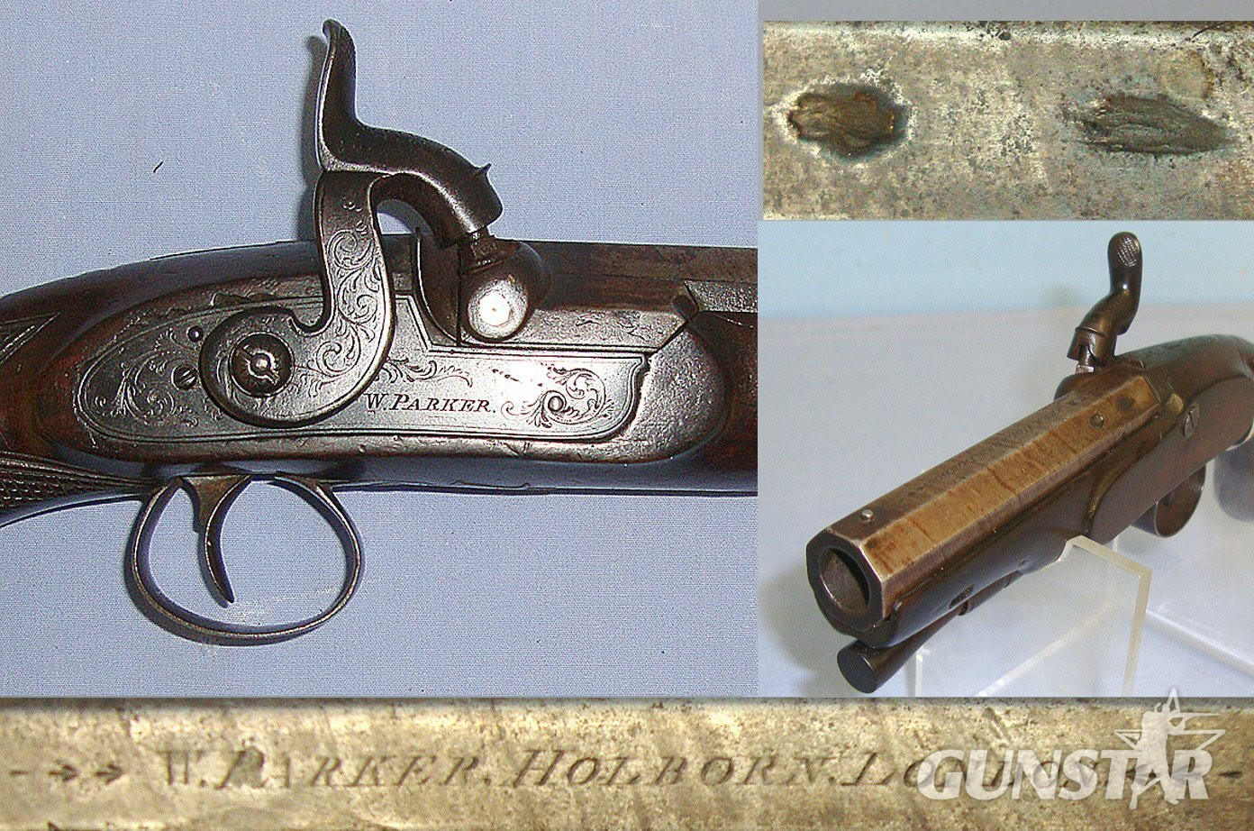 C1840 Victorian W. Parker Holborn London Police Constabulary Pattern 38 Bore Overcoat Percussion Pistol With Octagonal Barrel. Sn 23113 With Octagonal Barrel. Sn 23113 None Muzzleloader in 