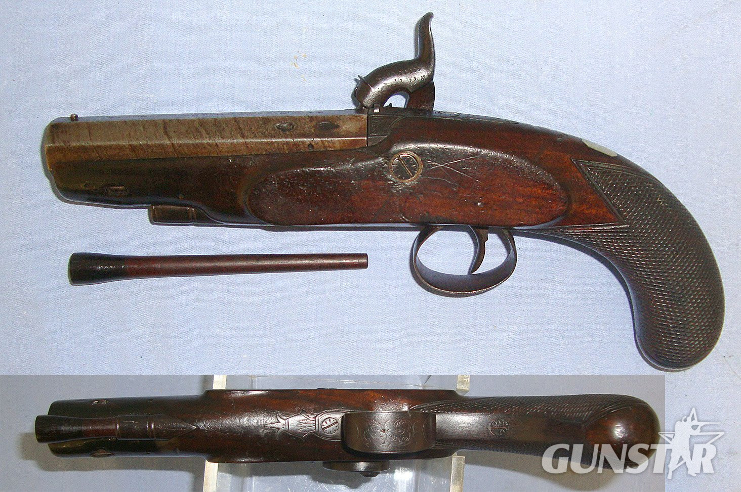  C1840 Victorian W. Parker Holborn London Police Constabulary Pattern 38 Bore Overcoat Percussion Pistol With Octagonal Barrel. Sn 23113 With Octagonal Barrel. Sn 23113 None Muzzleloader