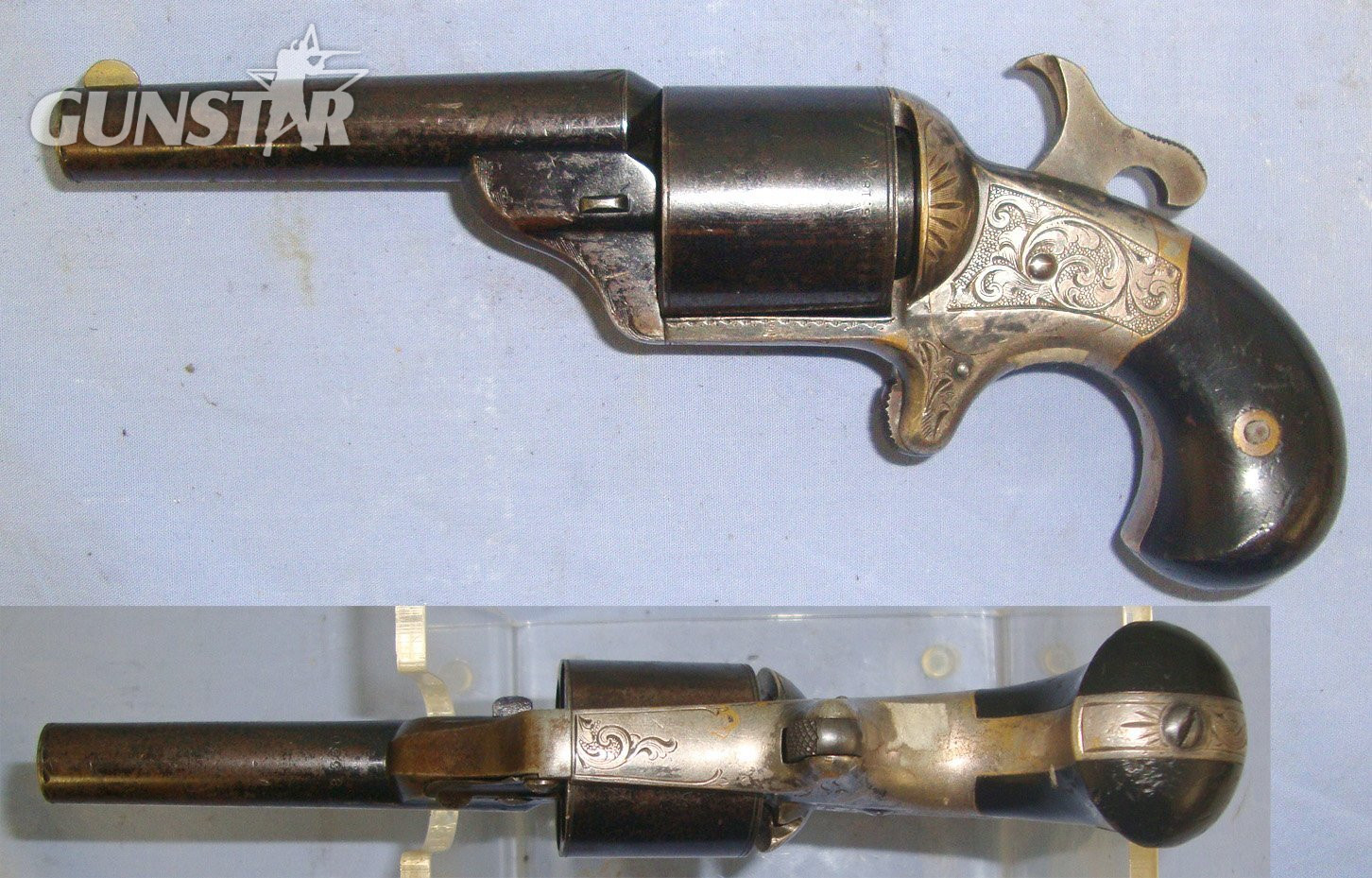  MINT BORE**1864-1870 American Civil War Era .30 Calibre Moore’s Firearms Mfg Co Williamson’s 1864 Patent Factory Nickel Plated Brass Frame 6 Shot Teat Fire Revolver. Sn 22703 .30 Revolver